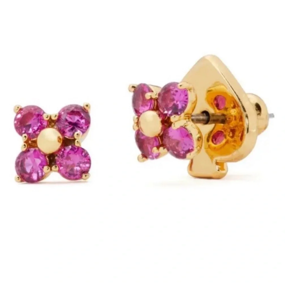 KATE SPADE • Crystal Berry Myosotis Flower Earrings